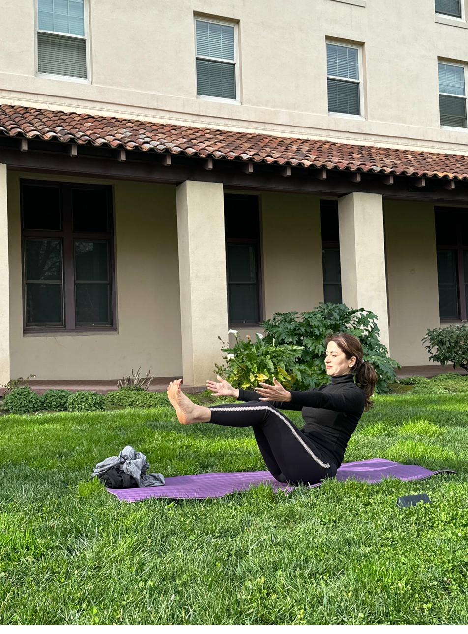 Outdoor yoga at beautiful grounds