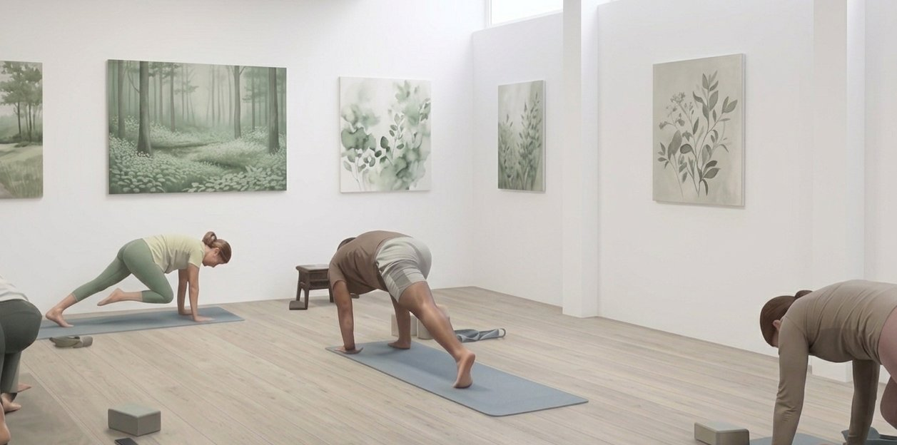 Corporate yoga studio session